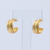 Small Overlap Hoop Earrings - 24K Gold Plated