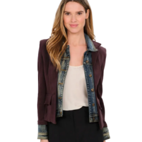 Clarissa Mixed Media Denim Jacket