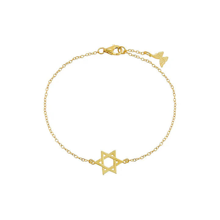 Solid Star Of David Charm Bracelet