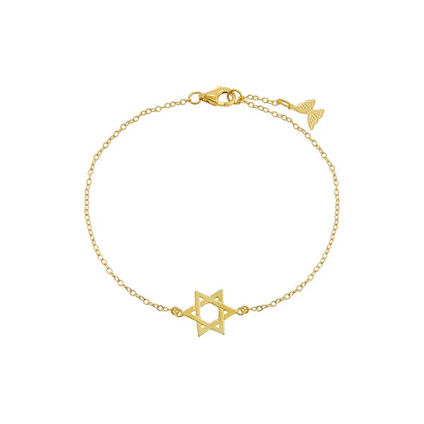 Solid Star Of David Charm Bracelet