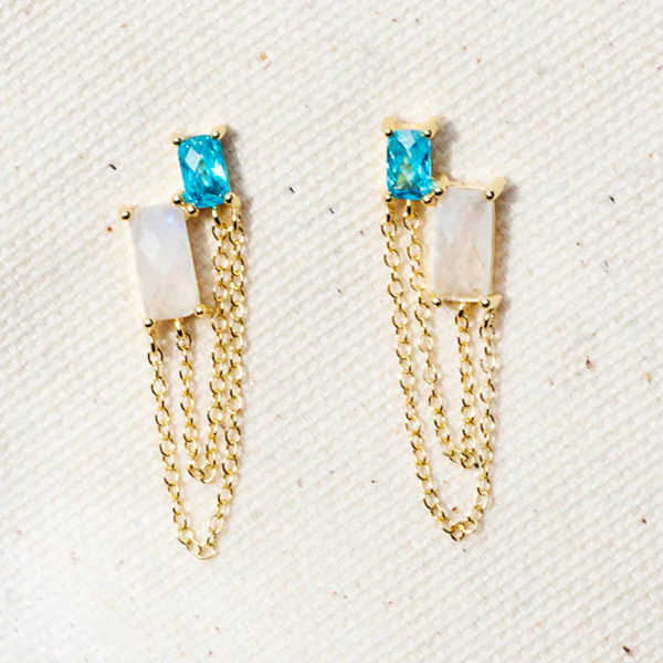 Bestie Baguette Chain Earrings