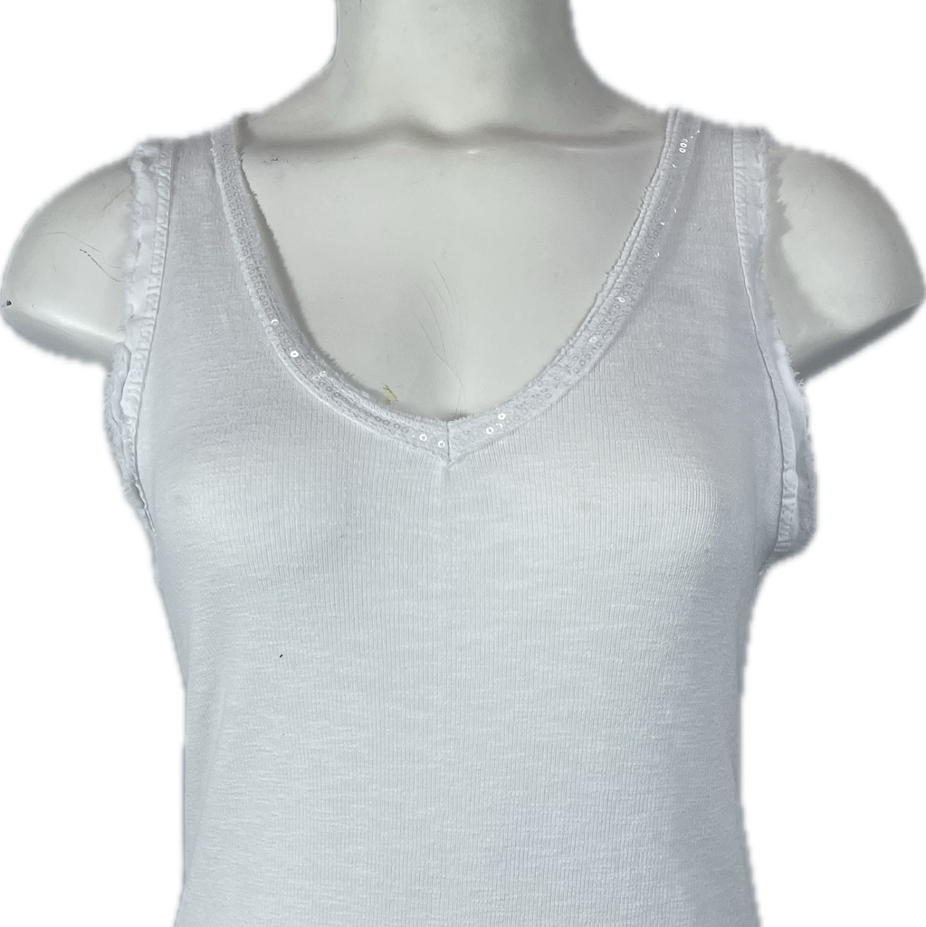 V-Neck Tank Top with Sequin Outline