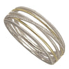 Two-Tone Cable and CZ Bangle Bracelet