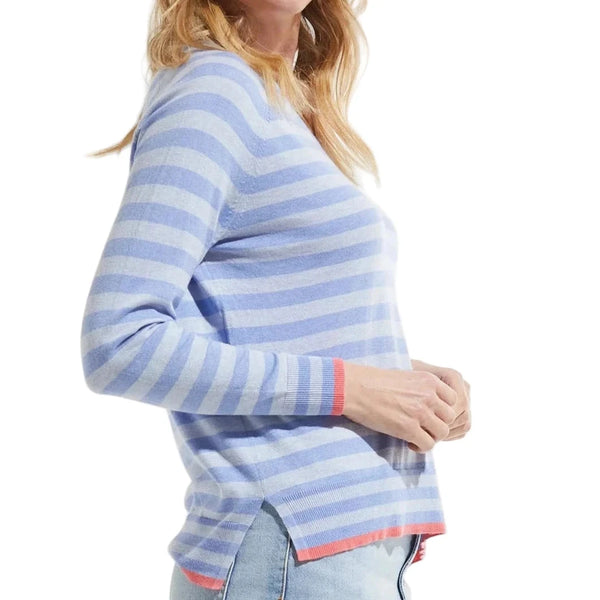 Zaket & Plover V Neck Striped Sweater
