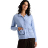 Zaket & Plover Knit Button Down Powder Blue Sweater with Pockets