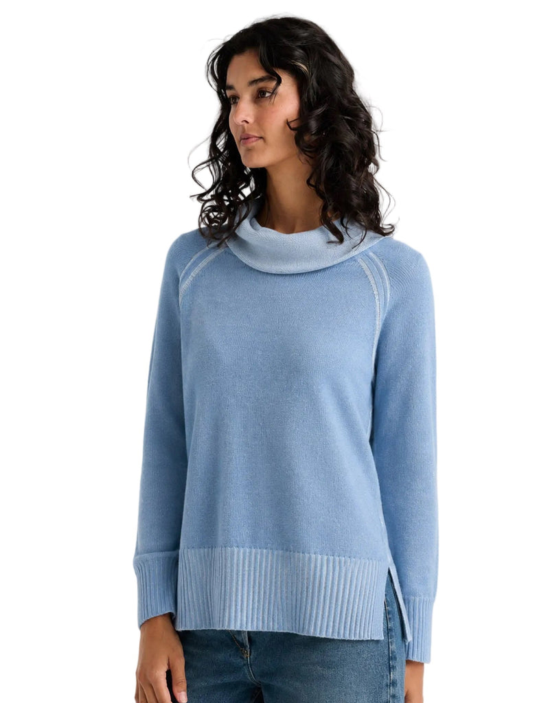 Zaket & Plover Blue Knit Turtleneck Sweater