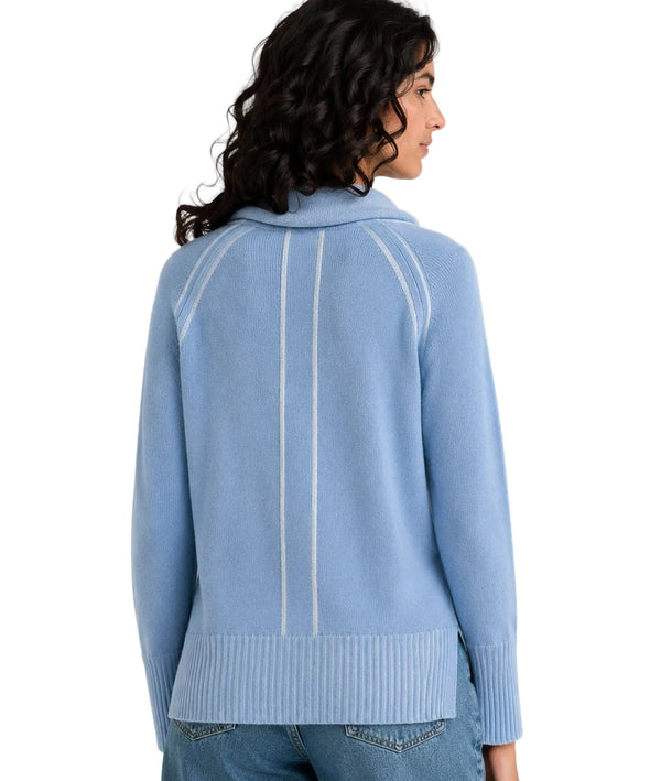 Zaket & Plover Blue Knit Turtleneck Sweater