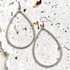 Large Teardrop Hoop Earrings with Micro Pave Crystals