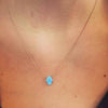 Sterling Chain Or Gold Chain Blue Opal Hamsa Necklace