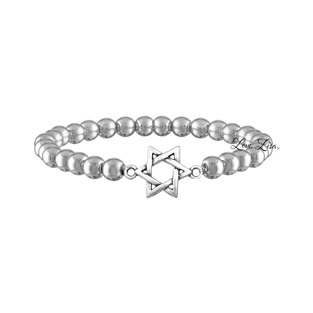 Antique Star of David Beaded Bracelet