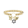 Lynn Star of David, Chai and Evil Eye Charm Bracelet