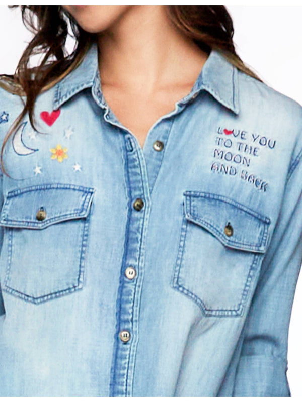 To The Moon and Back Denim Shirt
