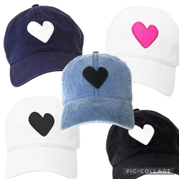Kerri Rosenthal Embroidered Heart Baseball Hat