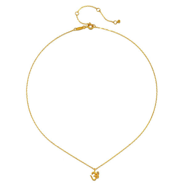 16" Universal Connection White Topaz Om Necklace