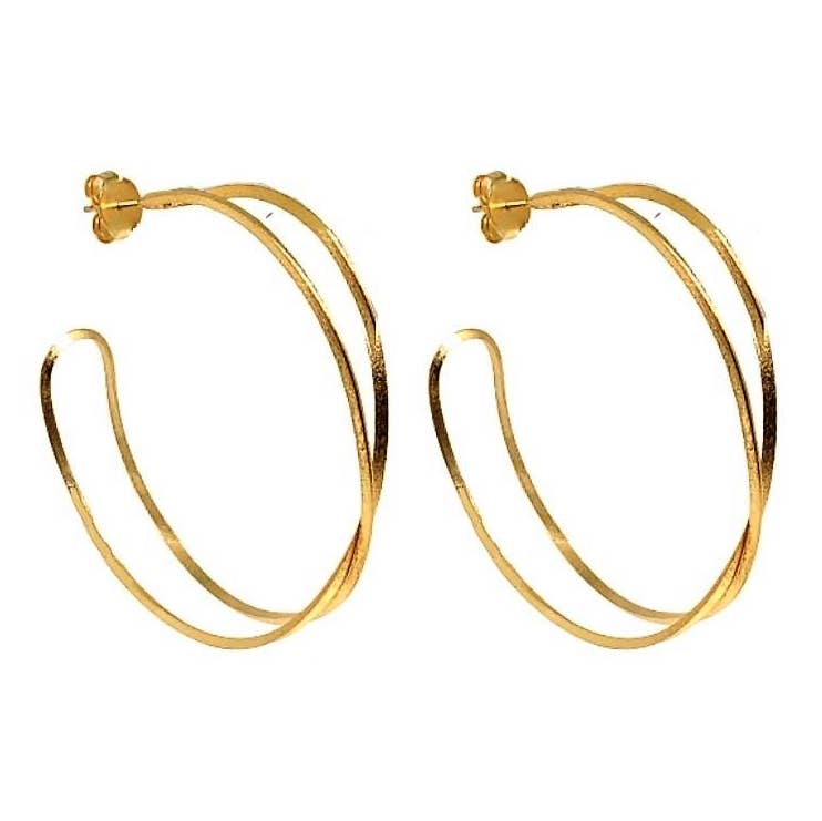 Gold Plated Infinito Hoop Earrings