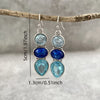Shades of Blue Crystal and Sterling Earrings