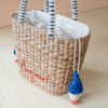 Handwoven Bag with Embroidered Bonjour