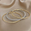 Three Attached Gold and CZ Bangles