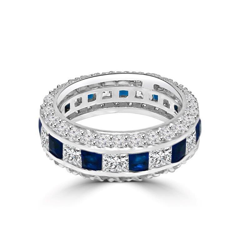 Cubic Zirconia Eternity Band Stackable Ring (Size 8)