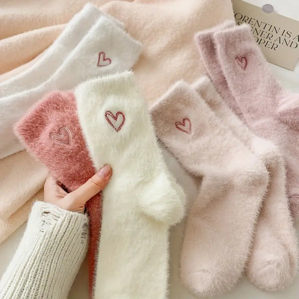 Plush Double-Love Crew Socks