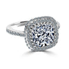 2CT Cushion Cubic Zirconia Halo Ring (size 7)