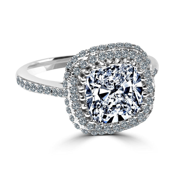 2CT Cushion Cubic Zirconia Halo Ring (size 7)