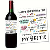 Happy birthday To My Bestie Card Or Wine Label