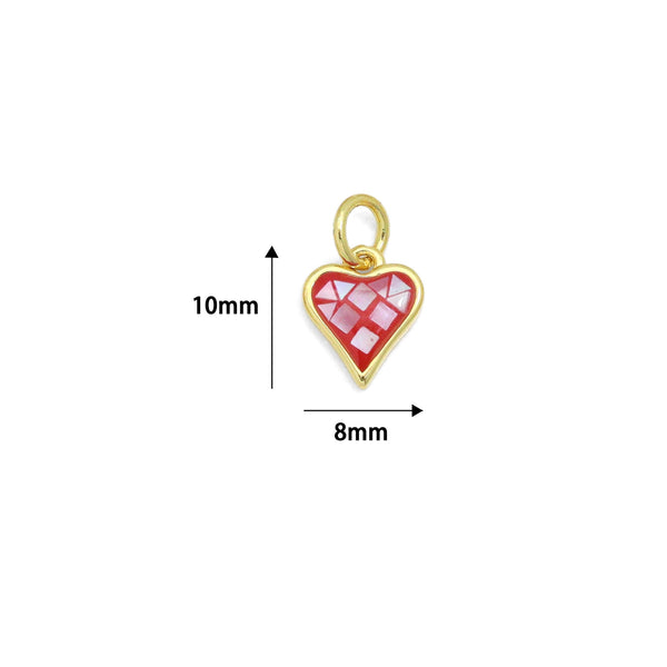 Colorful Gold Pearl Heart Pendant Charm