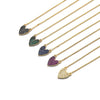 Colorful Dainty Pave Heart Necklace
