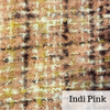 Coco Tweed Fringed Scarf: Light Pink with Green Thread Throughout.