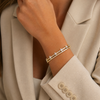 Double CZ Bangle with CZ Teardrops