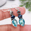 Shades of Blue Crystal and Sterling Earrings