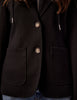 Toasty Knit Blazer with Hoodie Cable Insert (Army or Black)