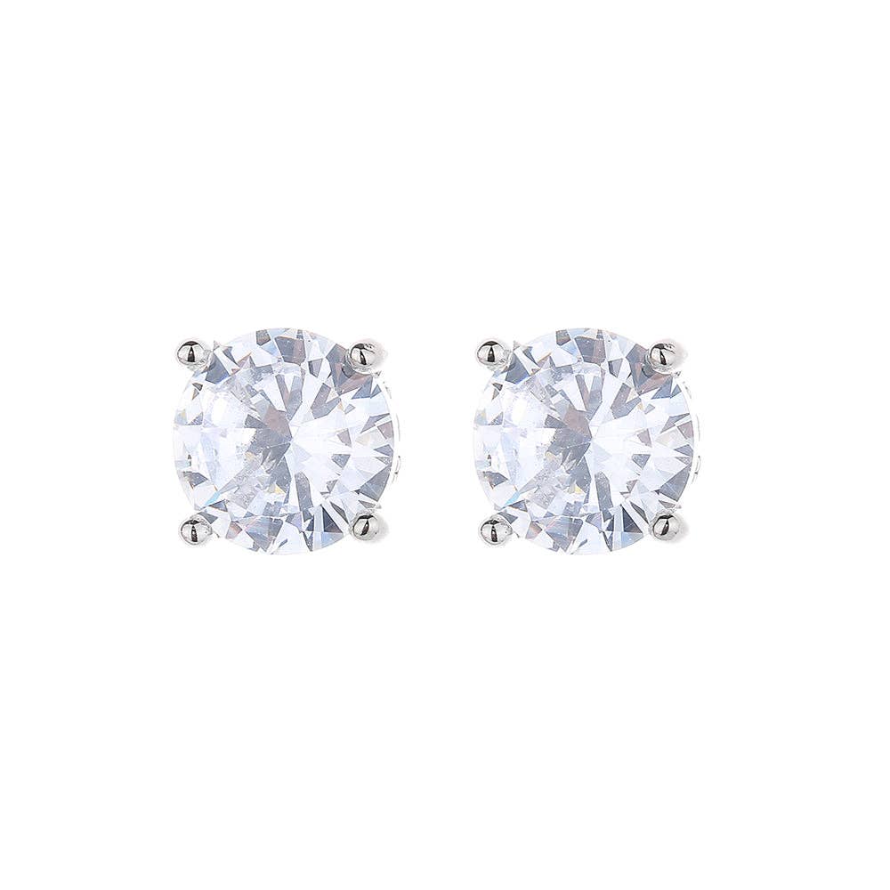 Swarovski Crystal & Sterling Silver Crown Stud Earrings