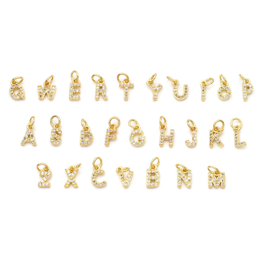 CZ Pave Initial Charms