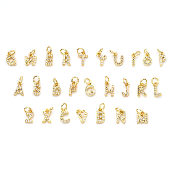 CZ Pave Initial Charms