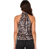 Elan Silky Print Halter Top