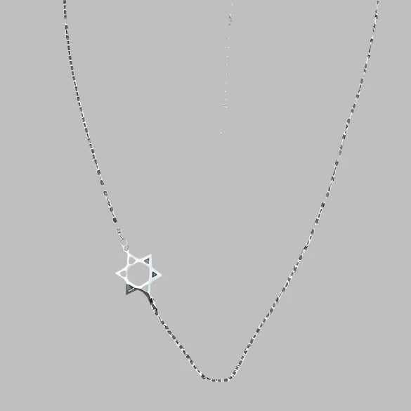 Off Center Star Of David Necklace