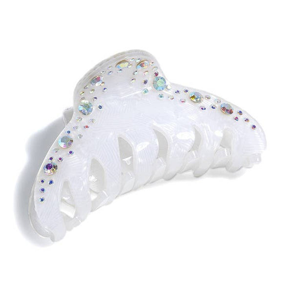 Ivory Rhinestone Claw Clip