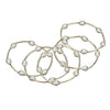 Set of 5 Pearl and Metal Bar Stretch Bracelets