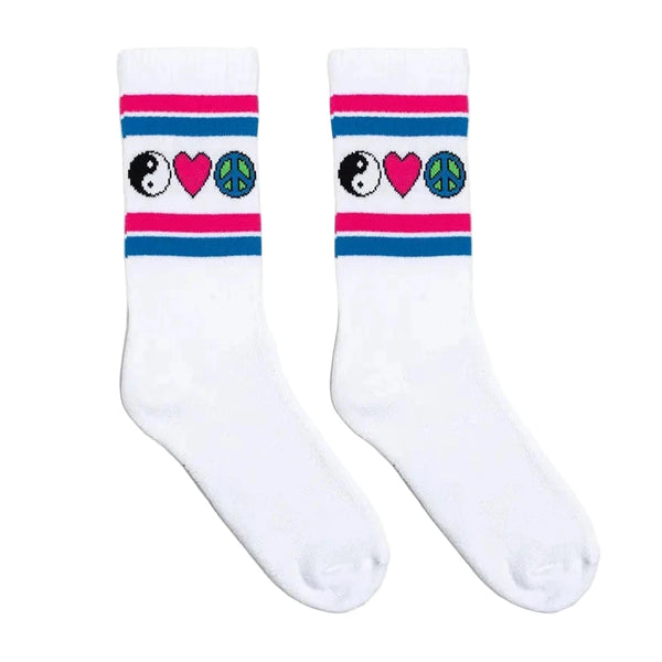 Decorative Ribbed Crew Socks