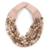 Multi Layer Brown Crackle Beaded Necklace