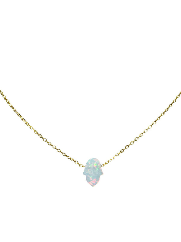 Opal Hamsa Necklace