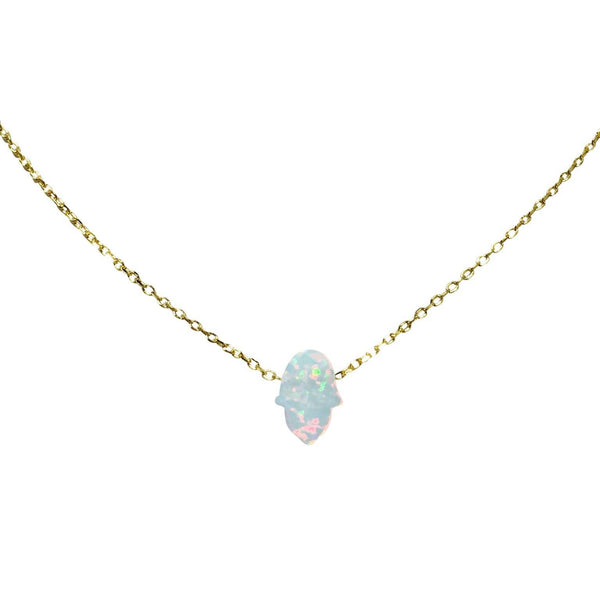 Opal Hamsa Necklace