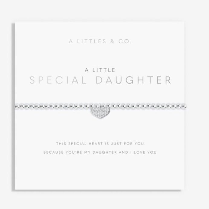 Special Daughter Stretch Beaded Heart Bracelet