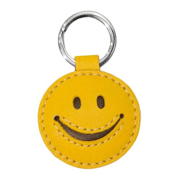Leather Smiley Keychain