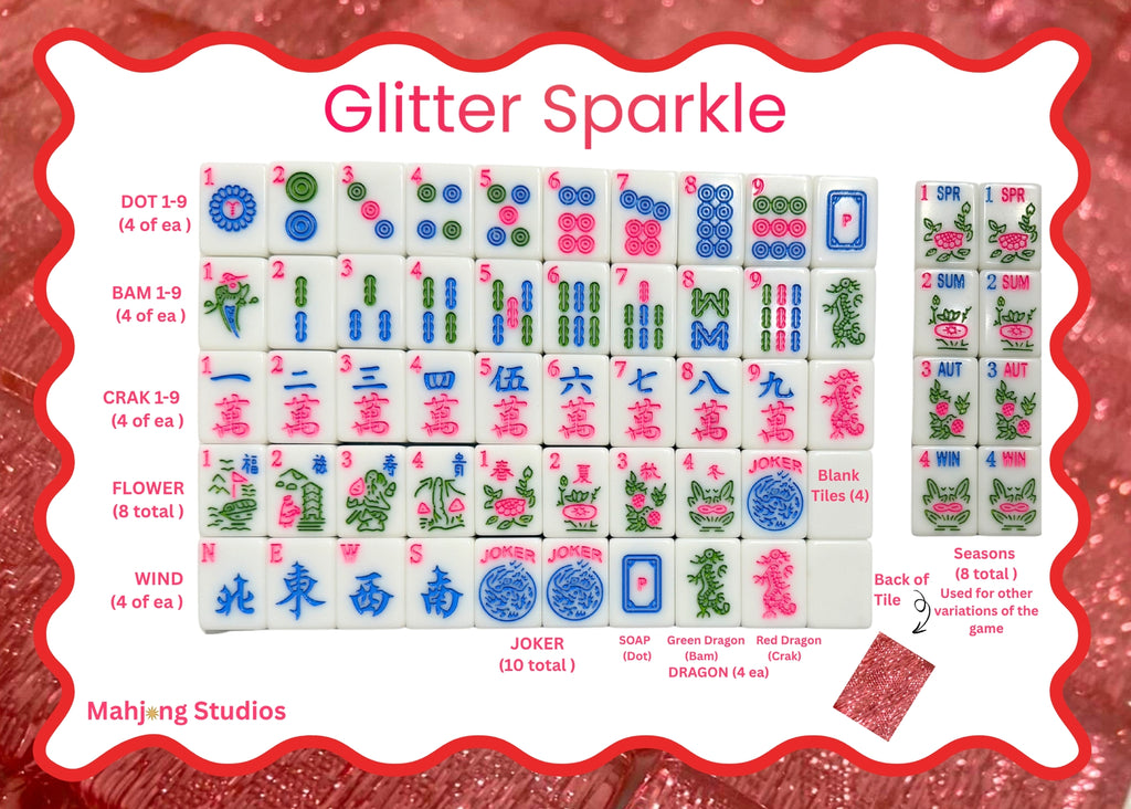 Glitter Sparkle- American Mahjong Tile Set