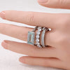 Set of 3 CZ and Stone Ring