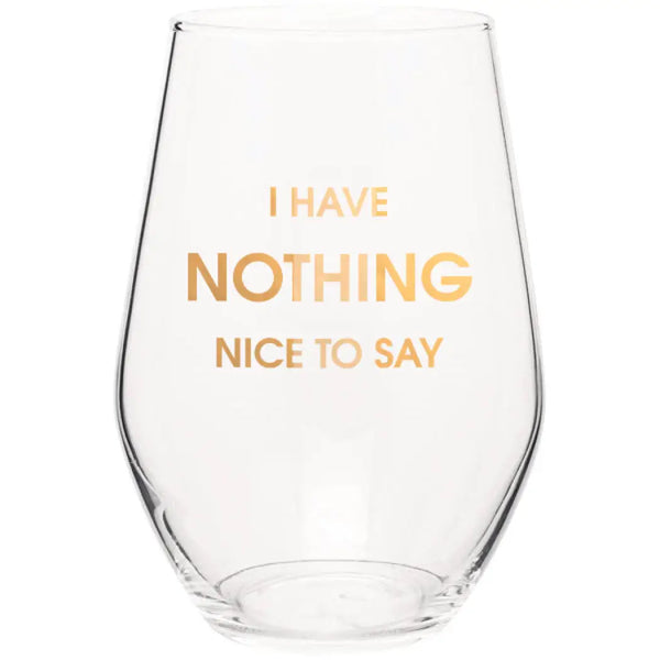 Gold Foil "Snarky" Stemless Wine Glasses