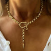 Gold Horse Shoe Y Necklace